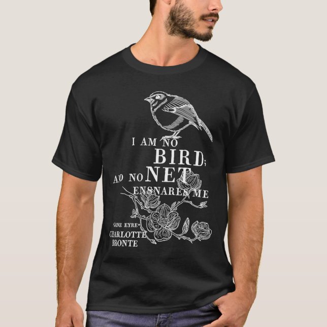 Camiseta Jane Eyre Charlotte Bronte Cotação Eu não sou páss (Frente)