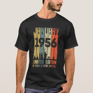 Camiseta Janeiro 1956 66 Aniversário 66 Anos 1956 Anivers