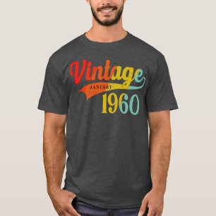 Camiseta Janeiro 1960 Aniversário Vintage Janeiro 1960 Incr