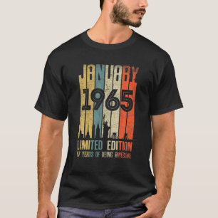 Camiseta Janeiro 1965 57 Aniversário 57 Anos 1965 Anivers