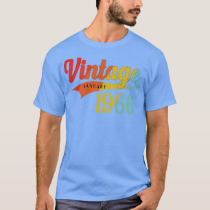 Camiseta Janeiro 1966 Aniversário Vintage Janeiro 1966 Incr