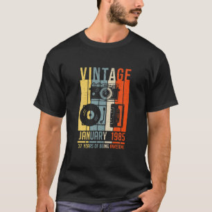 Camiseta Janeiro 1985 37 anos 1985 Presente de aniversário