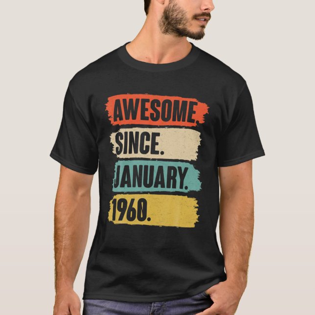 Camiseta Janeiro Aniversário Gift Vintage - Incrível Desde  (Frente)