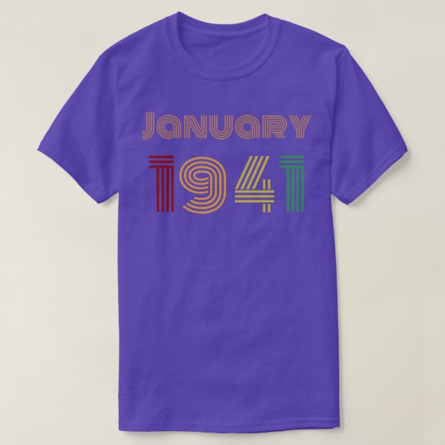 Camiseta Janeiro de 1941 Presente de Aniversário (Frente do Design)