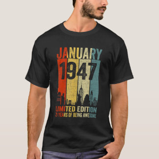Camiseta Janeiro De 1947 76 Anos De Incrível