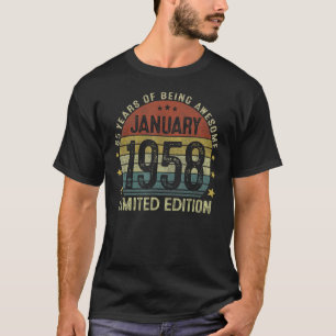 Camiseta Janeiro de 1958 65 anos 65 anos Vintage, 65.o aniv
