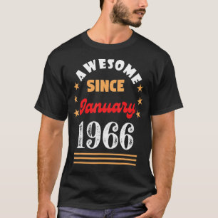 Camiseta Janeiro de 1966 Amo de aniversário desde 1966 Jane