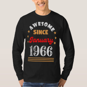 Camiseta Janeiro de 1966 Amo de aniversário desde 1966 Jane