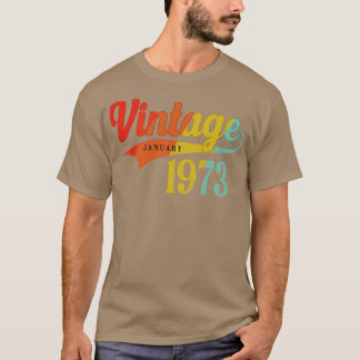 Camiseta Janeiro de 1973 Aniversário Vintage Janeiro de 197