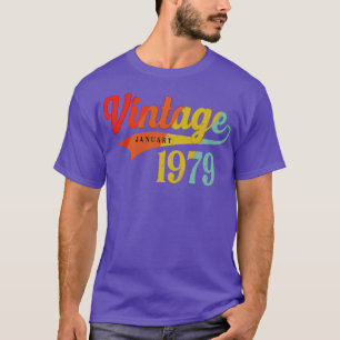 Camiseta Janeiro de 1979 Aniversário Vintage Janeiro de 197