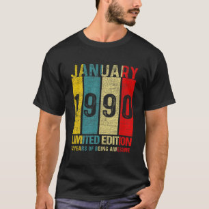 Camiseta Janeiro De 1990 Edição Limitada, 32 Anos De Aten