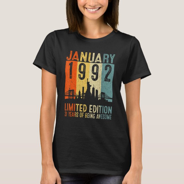 Camiseta Janeiro De 1992 Edição Limitada, 31 Anos De Atençã (Frente)