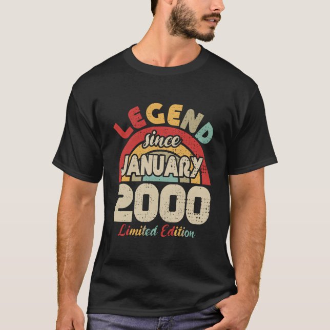 Camiseta Janeiro de 2000 Lenda Desde Janeiro de 2000 (Frente)