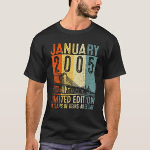 Camiseta Janeiro De 2005 18 Anos De Esforço Retro 18º