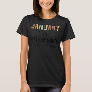 Camiseta Janeiro É Meu Aniversário Leopardo Janeiro Anivers