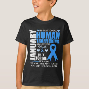 Camiseta Janeiro Vestimos a Faixa Azul Tráfico de Seres Hum