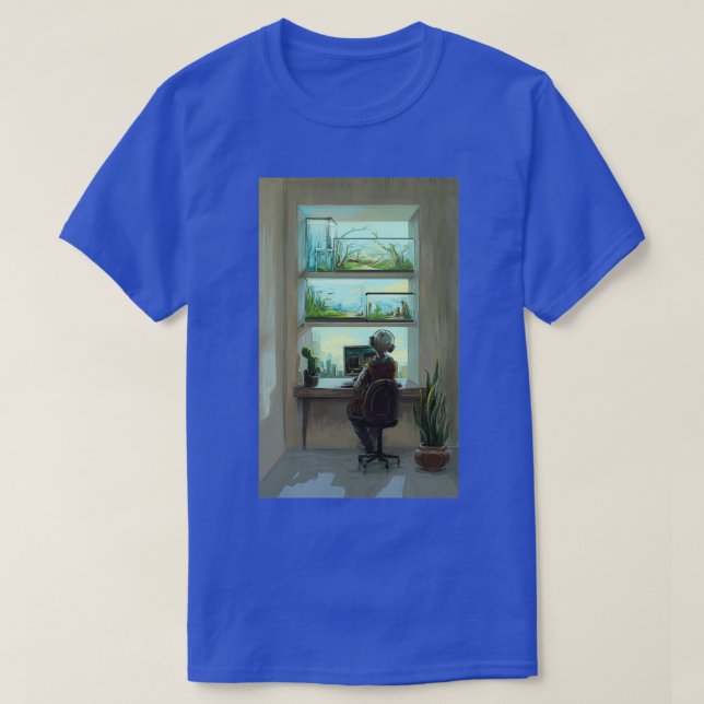Camiseta Janela com aquários (Frente do Design)