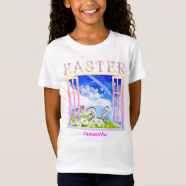 Camiseta Janela de prado de primavera da Páscoa Personaliza