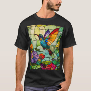 Camiseta Janela Estilo Tiffany com Beija-Flor