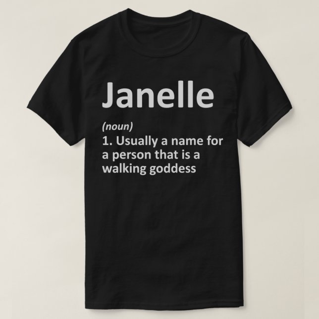 Camiseta JANELLE Definição Nome Personalizado Funny Birthda (Frente do Design)