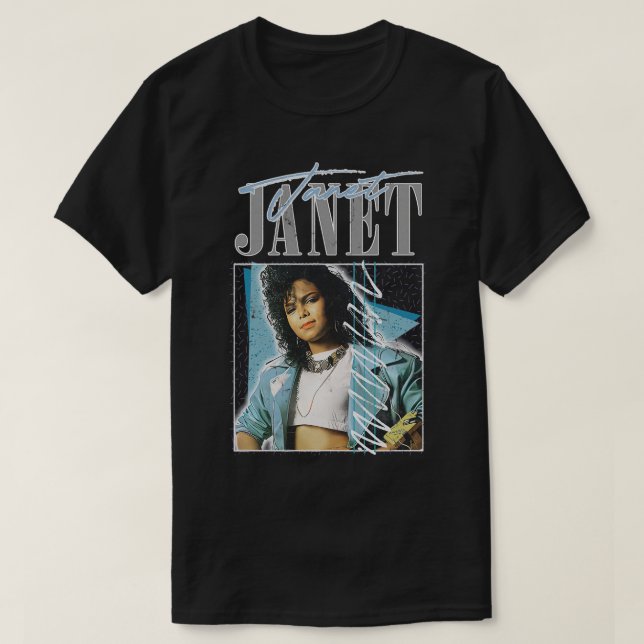 Camiseta Janet 80s - Design do ventilador retrorreflector e (Frente do Design)