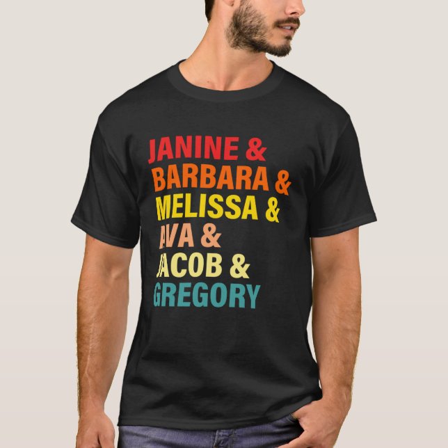 Camiseta Janine & Barbara & Melissa & Ava & Jacob & Gregory (Frente)