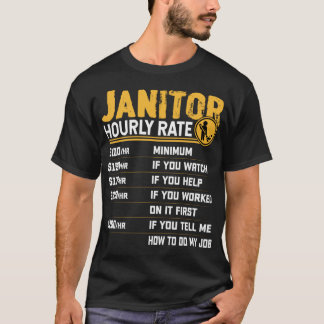 Camiseta Janitor de Tarifa Horária Cópia de Custódia Engraç