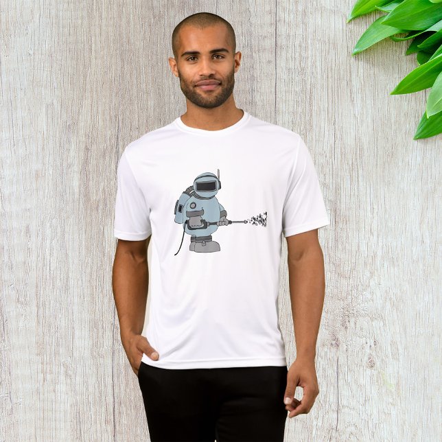 Camiseta Janitor Espacial Pulverizando Estrelas Astronauta  (Criador carregado)
