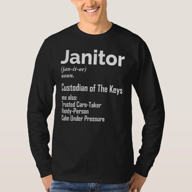 Camiseta Janitor Noun Definition Facility Manager (Frente)
