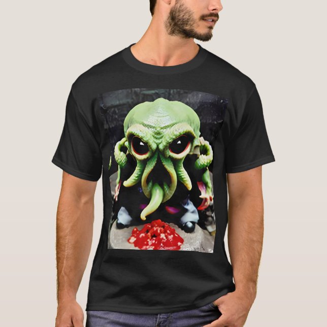Camiseta Jantar com Cthulhu (Frente)