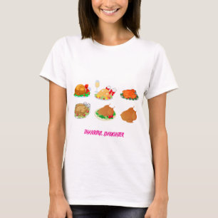 Camiseta Jantar de Ação de Graças Peru Ilustração Vintage