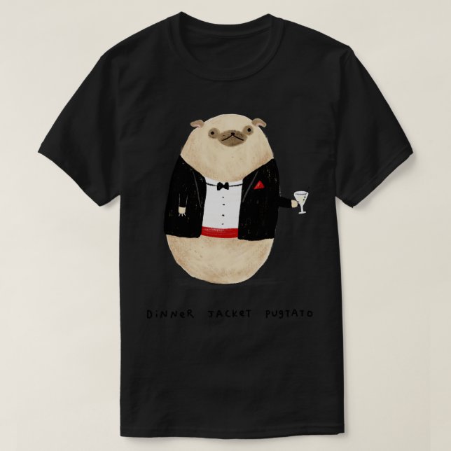 Camiseta Jantar Pugtato Jaqueta (Frente do Design)