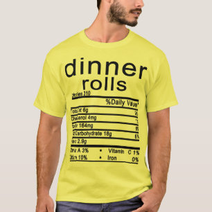 Camiseta jantar roliços Nutrição Fatos Ação de Graças