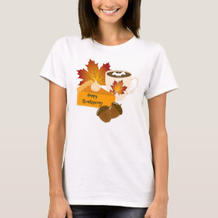 Camiseta Janto de Ação de Graças Cuisine Pumpkin Pie Hot Ca