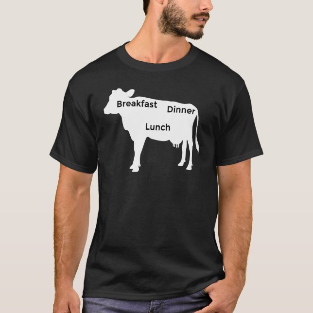 Camiseta Janto de Almoço do Café da Fazenda de Vaca (Frente)