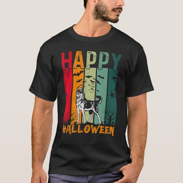 Camiseta Janto de Dia das Bruxas com Estilo Retrovisor Husk (Frente)