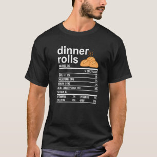 Camiseta Janto Rolls Nutrição Fatos Comida Ação de Graças