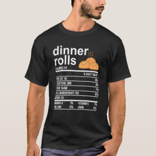 Camiseta Janto Rolls Nutrição Fatos Comida Ação de Graças