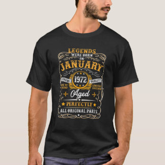 Camiseta January 1972 50Th Birthday Gift 50 Year Old Gift M