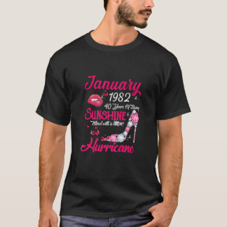 Camiseta January 1982 40 Years Of Being Sunshine 40Th Birth