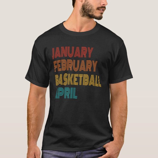 Camiseta January February Basketball April Retro Apparel (Frente)