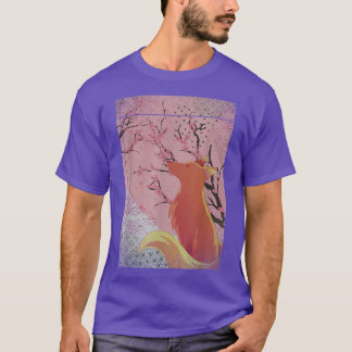 Camiseta Japan Aesthetics Forest Animal Sakura Cherry Bloss