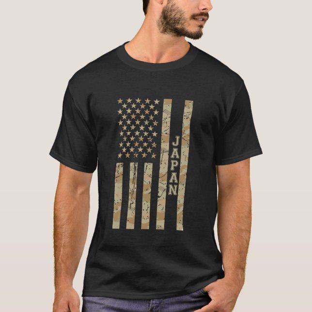 Camiseta Japan Asian Culture Desert Camo Distressed America (Frente)