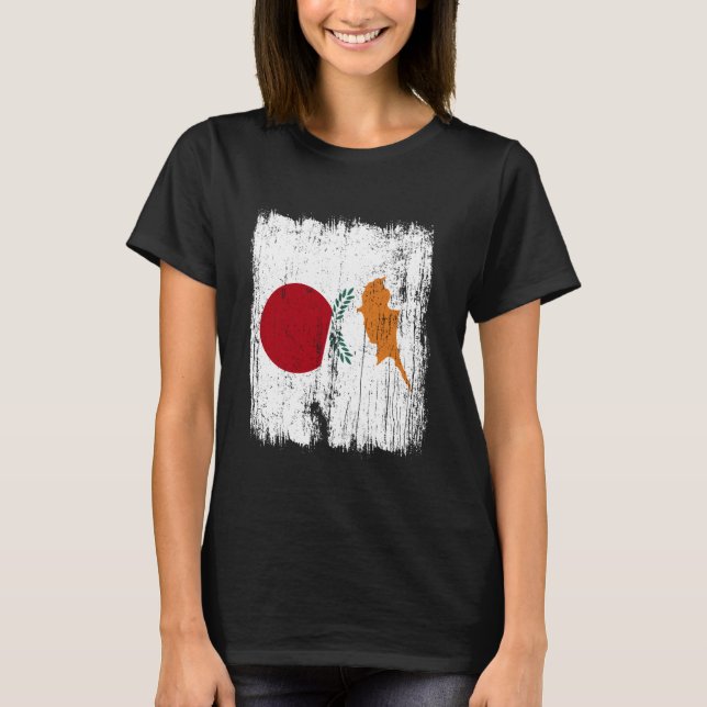Camiseta Japan Cyprus Half Flag Japanese Cypriot Heritage (Frente)