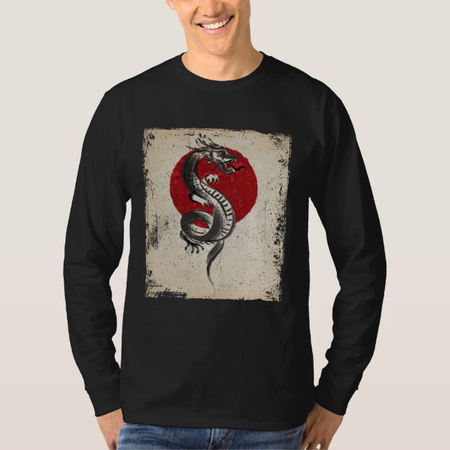 Camiseta Japan dragon artwork Japanese Retro (Frente)