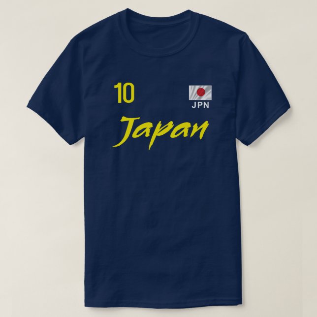 Camiseta Japan Football Soccer Number 10 Flag (Frente do Design)