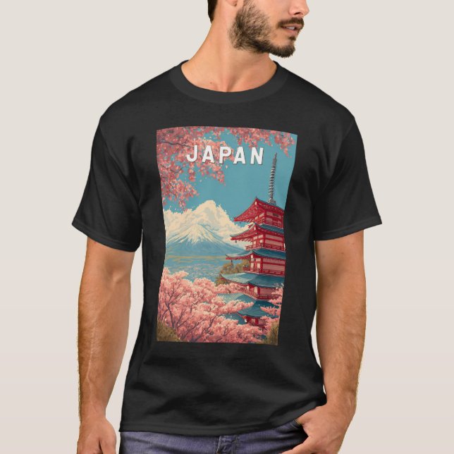Camiseta Japan Illustration Travel Art Vintage (Frente)