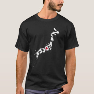 Camiseta Japan Lettering In Map With Japanese Flag Support