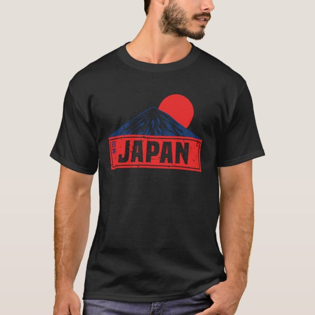 Camiseta Japan Mount Fuji Honshu Tokyo red Sun Osaka Souven (Frente)