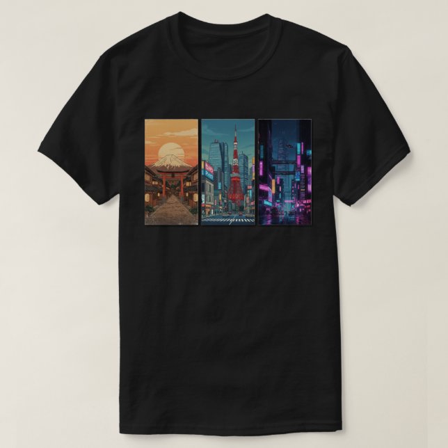 Camiseta Japan Timeline Triptych (Frente do Design)